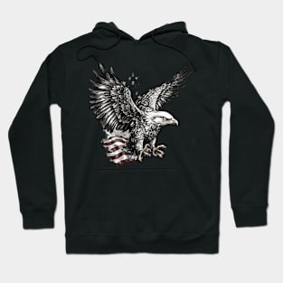 Flying eagle with flag Hoodie